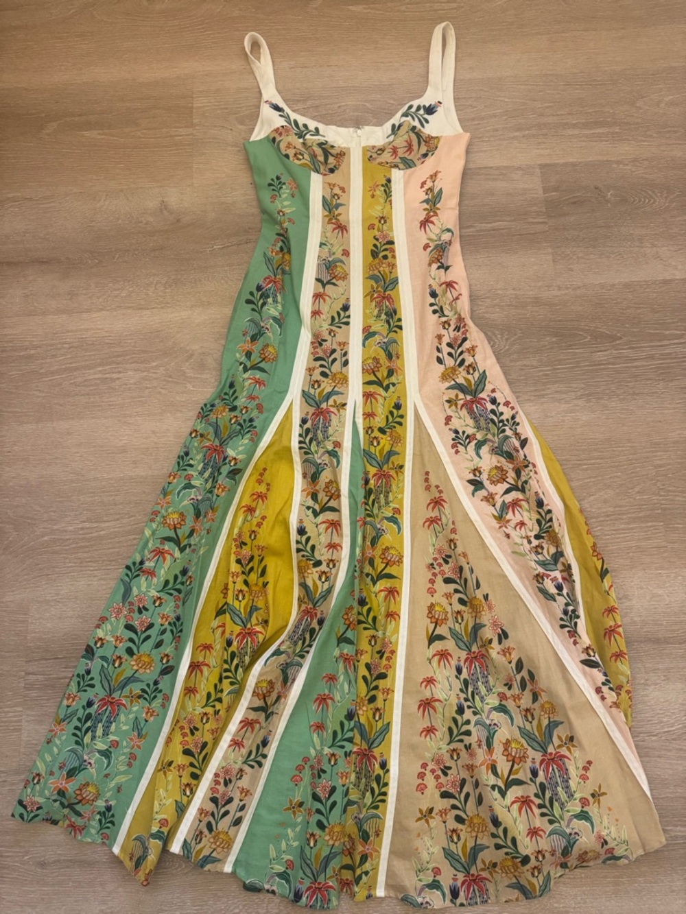 Farm Rio Delicate Floral Stripes Maxi Dress Size XS